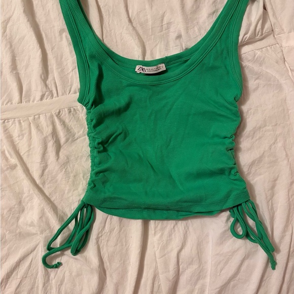 Green Ruched Top - Picture 2 of 5